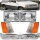 Corner Parking Head Lights Pair Combo Set fits 93-96 JEEP GRAND CHEROKEE
