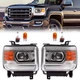 For 2014-2018 GMC Sierra 1500 2015-2019 2500 3500HD Projector Headlights Pair