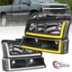 2* LED DRL Headlights Sequential Signal For 2003-06 Chevy Silverado 1500/2500HD