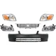 Bumper Cover Kit For 00-01 Toyota Camry with Corner Light Grille and Headlight