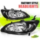 BLACK HEADLAMP HEAD LIGHTS CLEAR SIGNAL SIDE MARK FOR 04-05 HONDA CIVIC EM/ES