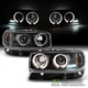 Blk 2000-2006 GMC Sierra Projector LED Halo Headlights+Bumper Lights Left+Right