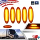 5 Pack Raised Amber LED Cab Roof Marker Lights For 2008-up Freightliner Cascadia
