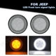 For 07-17 Jeep Wrangler LED Halo Front Turn Signal Light Parking Lamp Clear Lens