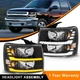For 2007-2014 Chevy Silverado 1500 2500HD 3500HD LED DRL Headlights Black For 2007-2014 Chevy Silverado 1500 2500HD 3500HD LED DRL Headlights Black