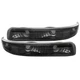 Fit Chevy 1999-2002 Silverado 2000-2006 Tahoe Suburban Black Bumper Lights Pair