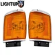 Left Right Pair Chrome Park Signal Lights for 1987-89 TOYOTA 4RUNNER PICKUP 4WD