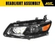 Driver Left Headlight Assembly Halogen Projector Fits 16-18 Chevy Malibu Black