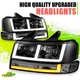 Switchback E-Style LED DRL Headlights for Chevy Express GMC Savana 03-23 Smoked