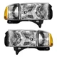 PAIR OF HEADLIGHTS FITS DODGE RAM 1500 ST PICKUP 2001 BY 55077024AC 55077025AC