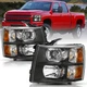 BLACK Headlights For 2007-2014 Chevy Silverado 1500 2500HD 3500HD Headlamps L&R BLACK Headlights For 2007-2014 Chevy Silverado 1500 2500HD 3500HD Headlamps L&R