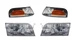 Headlights and Corner Parking Lights 4 Piece Set For 1998-11 Ford Crown Victoria