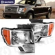 For 2009-14 Ford F-150 F150 Headlight Headlamp Left & Right Side Halogen Chrome