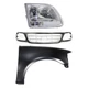 Grille For 2001-2003 Ford F-150 PTM Cross Bar with RH Fender and Headlight Kit