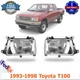 Headlight Assembly Set Left n Right Side Halogen w Bulb For 1993-98 Toyota T100