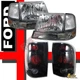 98 99 00 Ford Ranger Headlights Parking Bumper Signal & Tail Lights Black Smoke