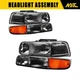 Headlight Assembly For 00-06 Chevrolet Suburban 1500 Halogen Chrome Amber Smoke