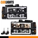 Fit For 1994-1998 GMC C/K C10 Sierra Pair LED Headlights & Corner & Bumper Lamps