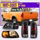 For 1997-2003 Ford F150 Black Headlights+Amber Corner Signal Lamp & Tail Lights
