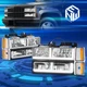 For 88-93 Chevy C/K F-Tube LED DRL Headlight Turn Signal Lamp Replacement Chrome
