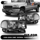 W/ Black Housing For 1999-2006 GMC Sierra 1500/2500/3500 Headlamps Headlights 