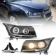 Pair Headlights Assembly For 2011-2015 Chevy Cruze Headlamps Halogen Black