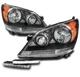 For 08-10 Honda Odyssey Minivan Black Halogen Headlights Lamps w/LED DRL Signal