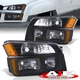 Black Amber OE Style Head Lights + Bumper Lamps For 2002-2006 Avalanche Cladding