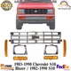 Front Bumper Grille + Headlight Bezels +Signal & Corner Lights For 1982-1990 S10
