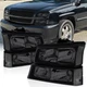 Pair Smoke Headlights Front Lamp For 2003-2006 Chevy Silverado 1500 2500 HD 3500