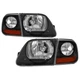 97-03 Ford F150 Expedition Headlights Replacement Black w/ Corner Signal Lamps