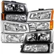 Pair For 2003-2006 Chevy Silverado 1500 2500 3500 Headlights Bumper Lamps LH&RH