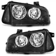 WEELMOTO Pair Headlights For 2006-2010 Dodge Charger Headlamps W/ Corner Lights