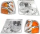 EXPLORER 02-04 HEAD LAMP RH AND LH 4-pc Kit Assembly with Corner Lights