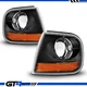 1997-2003 Ford F150 F250 Expedition Truck Black Euro Signal Corner Light Pair