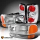 Fits 2000-2006 GMC Yukon XL Clear Headlights+Bumper Lamps+Tail Lights Left+Right
