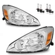 Pair Headlights For 2004-2005 Toyota Sienna CE/LE/XLE Chrome Headlamps w/ Bulbs