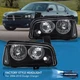 For 06-10 Dodge Charger Replacement Black Headlights Bumper Lamps Assembly Pair