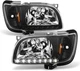 For 2001 2002 2003 2004 Toyota Tacoma Headlights w/LED Lights 2in1 Corner Signal