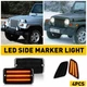 4PC Air SMOKE LED Bumper Signal + Side Marker Light For 97-06 Jeep Wrangler TJ