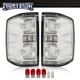 Fit For 14-19 Chevy Silverado 1500 Clear Chrome Tail Lights Brake Lamps w/ Bulbs
