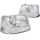 Fit 1998-2000 Ford Ranger Chrome Pair HeadLights Lamps Assembly L+R 6Pcs NEW SET