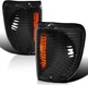 Black Fit 1992-2006 Ford Econoline E150 E250 Corner Signal Lamps 2 Pieces Set