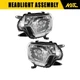 Headlight Assembly Fits 12-15 Toyota Tacoma Halogen Chrome Amber Reflector 2Pc