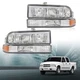 FOR 1998-2004 CHEVY BLAZER S10 BLACK HOUSING PAIR AMBER CORNER HEADLIGHT/LAMPS
