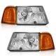 Pair Headlights For 2001-2011 Ford Ranger Chrome Headlamps w/o Bulbs
