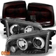 For 06-08 Dodge Charger Black Halo Projector Headlights + Red Smoked Tail Lights
