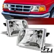 For 1993-1997 Ford Ranger Euro Style Crystal Chrome Housing Headlights Lamps Ks