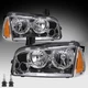For 2006-2010 Dodge Charger Headlights Chrome Amber W/Bulbs Headlamps Set of 2PC