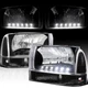 Fit Black 1999-2004 Ford F250 F350 F450 F550 Pickup Headlights+Corner Lamps Kit